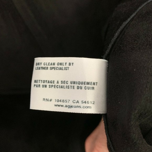 Alexa Chung x AG Walker Coat Embroidered Suede Leather Black XS - Picture 11 of 13